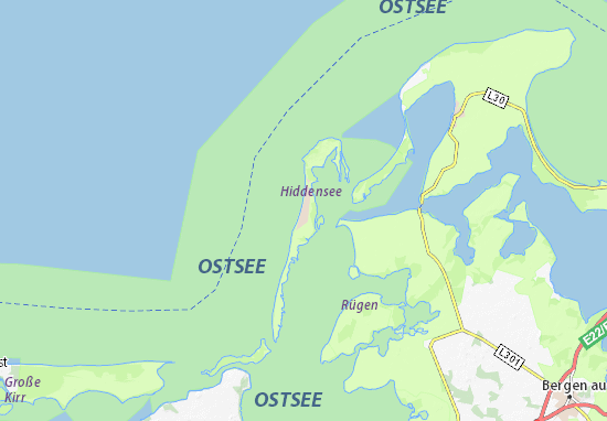 Mapa Hiddensee