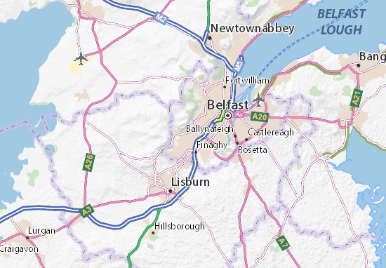 Karte Stadtplan Belfast