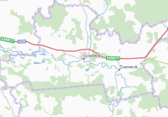 Mapa Gvardejsk