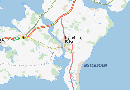 Kaart Plattegrond Nykøbing Falster