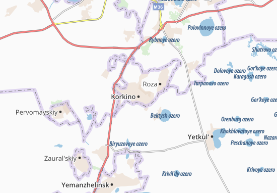 Karte Stadtplan Korkino