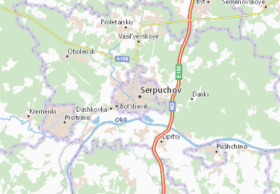 Mapa Serpuchov