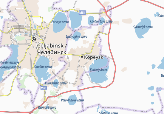 Mapa Kopeysk