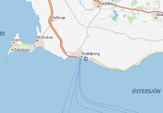 Kaart Plattegrond Trelleborg