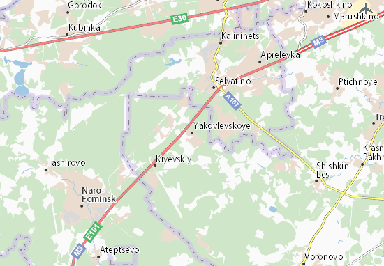 Kaart Plattegrond Yakovlevskoye