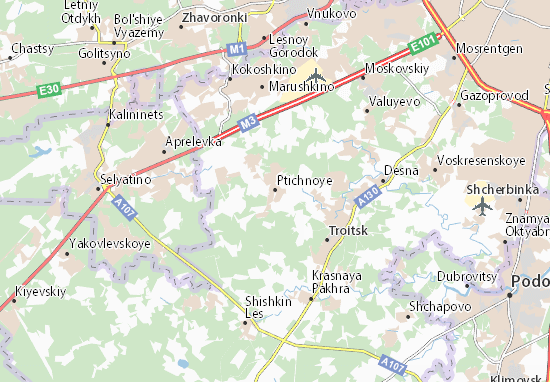 Karte Stadtplan Ptichnoye