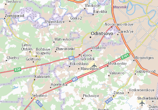 Karte Stadtplan Lesnoy Gorodok