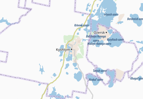 Karte Stadtplan Kyshtym