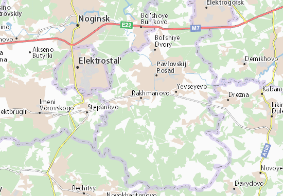 Karte Stadtplan Rakhmanovo