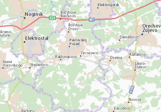Karte Stadtplan Yevseyevo