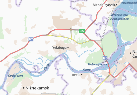 Karte Stadtplan Yelabuga