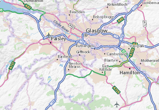 Karte Stadtplan Giffnock