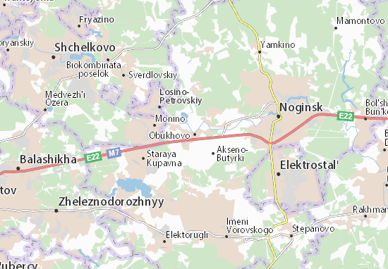 Karte Stadtplan Obukhovo