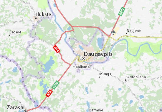 Kaart Plattegrond Daugavpils
