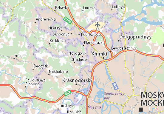Karte Stadtplan Novogorsk