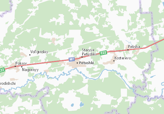 Kaart Plattegrond Staryye Petushki