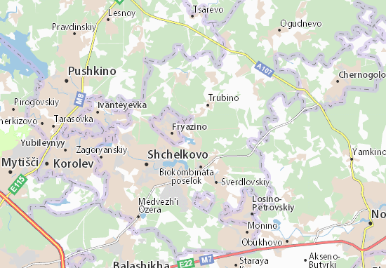 Kaart Plattegrond Grebnevo