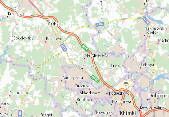 Karte Stadtplan Mendeleyevo