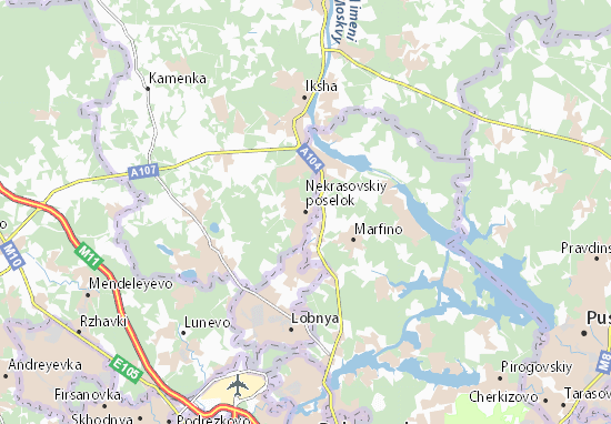 Karte Stadtplan Nekrasovskiy poselok