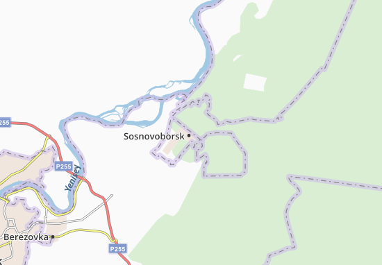 Kaart Plattegrond Sosnovoborsk