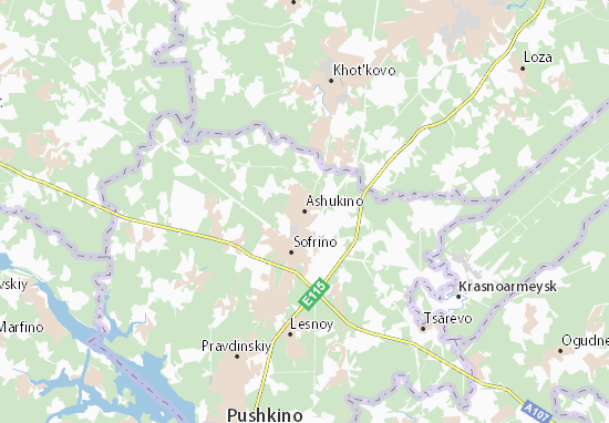 Karte Stadtplan Ashukino