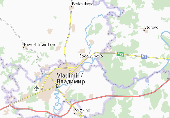 Karte Stadtplan Bogolyubovo