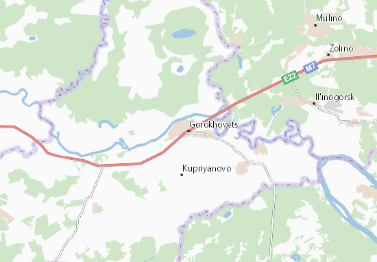 Mapa Gorokhovets