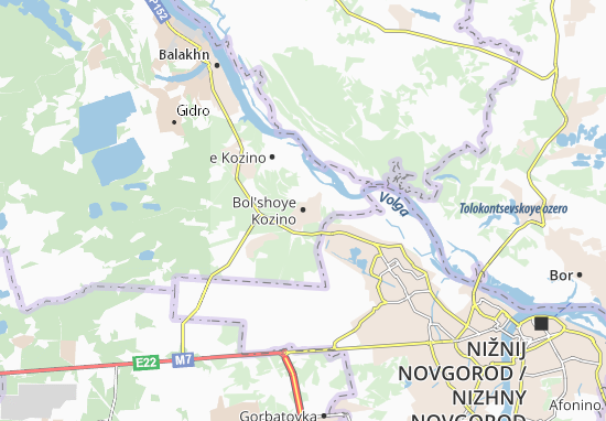 Karte Stadtplan Bol&#x27;shoye Kozino