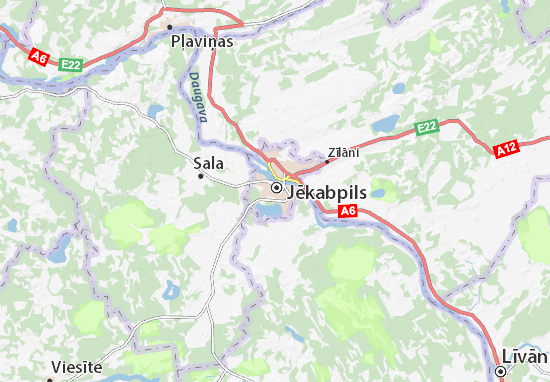 Kaart Plattegrond Jēkabpils