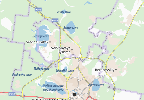 Karte Stadtplan Verkhnyaya Pyshma