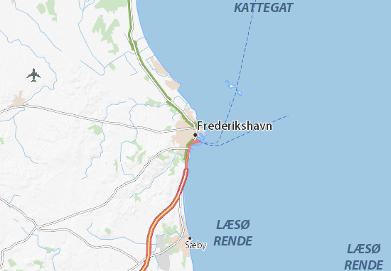 Kaart Plattegrond Frederikshavn