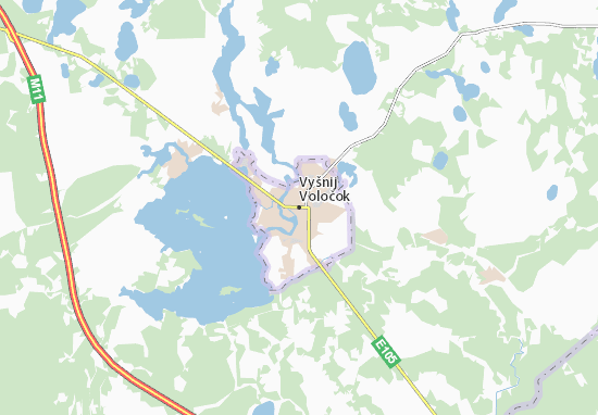 Karte Stadtplan Vyšnij Voločok
