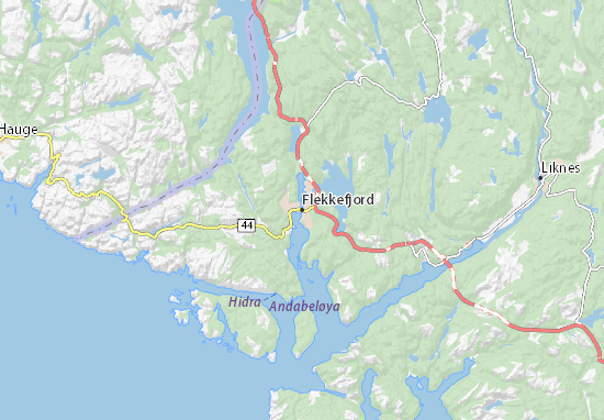 Mapa Flekkefjord