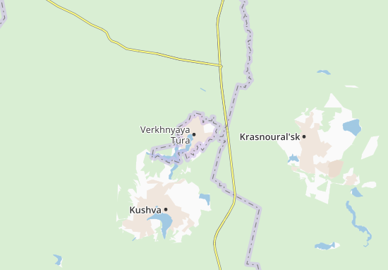 Kaart Plattegrond Verkhnyaya Tura