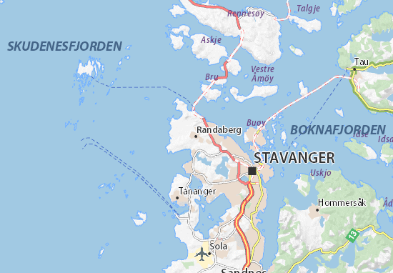 Karte Stadtplan Randaberg