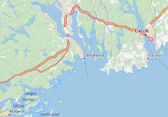 Karte Stadtplan Langesund