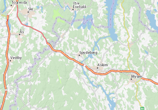 Kaart Plattegrond Spydeberg