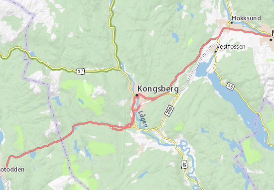 Kaart Plattegrond Kongsberg