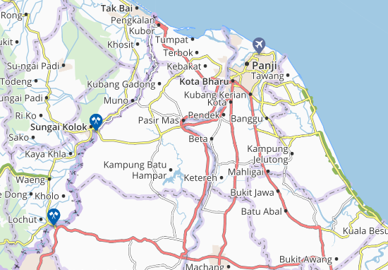 Karte Stadtplan Kampung Kelar