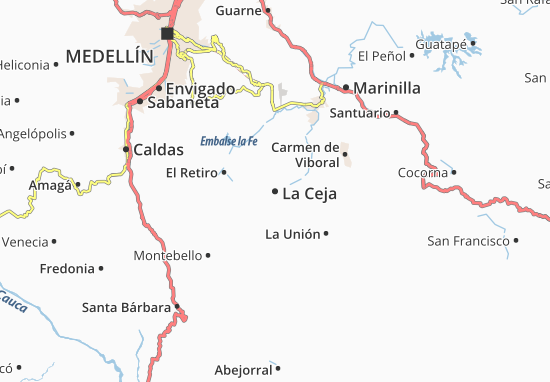 La Ceja Map