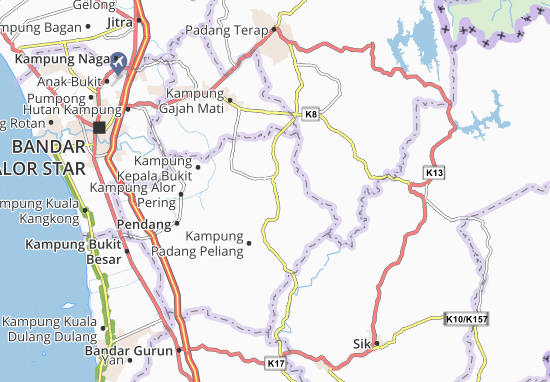Karte Stadtplan Kampung Padang Durian