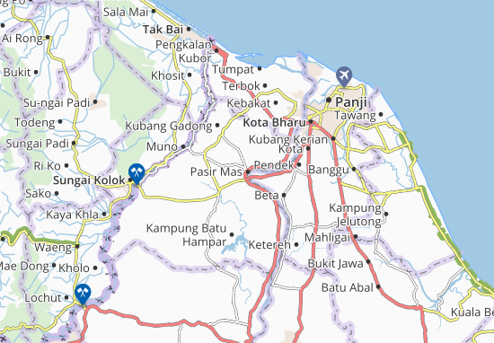 Karte Stadtplan Pasir Mas