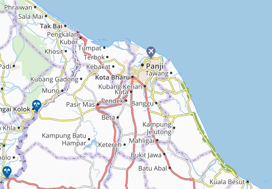 Karte Stadtplan Kampung Tebing Tiong
