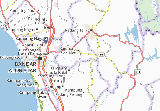 Karte Stadtplan Kampung Bukit Lada