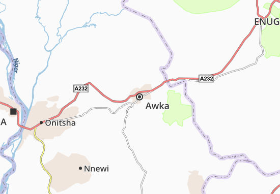 Karte Stadtplan Awka
