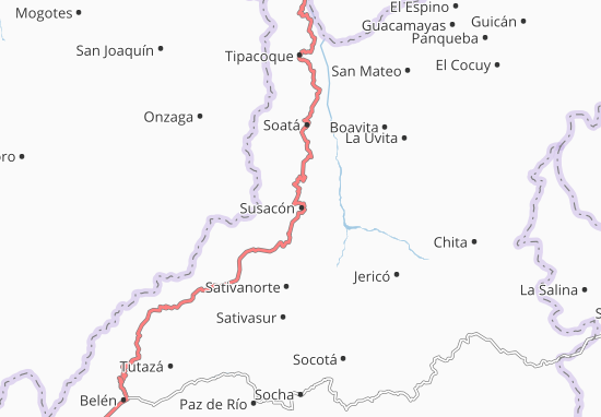 Karte Stadtplan Susacón