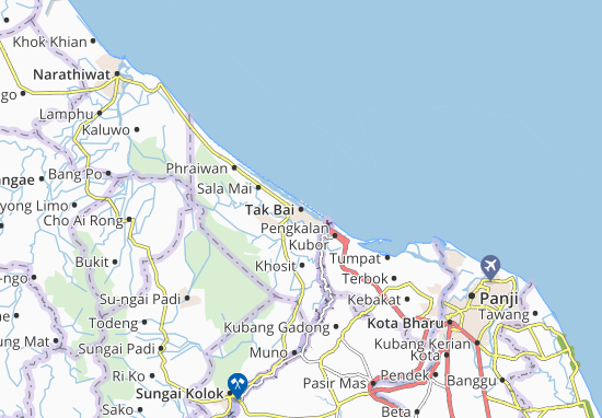Karte Stadtplan Tak Bai