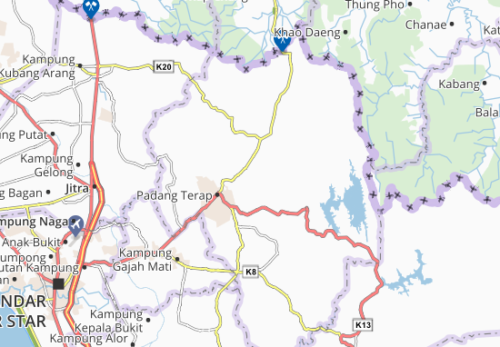 Karte Stadtplan Kampung Padang Gelanggang