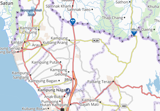 MICHELIN-Landkarte Kubang Pasu - Stadtplan Kubang Pasu - ViaMichelin