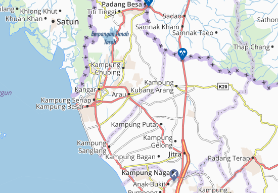 Karte Stadtplan Kampung Guar